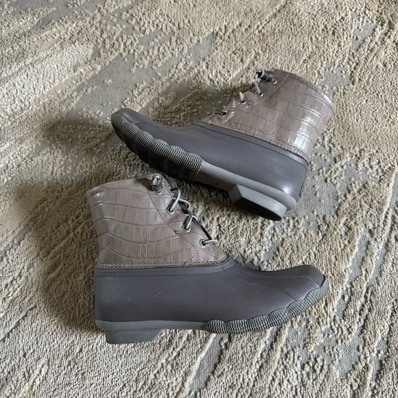 Sperry Saltwater Core Duck Boots Gray waterproof Booties STS86699 size 6.5 - Picture 4 of 12